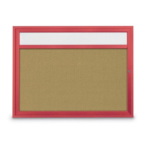 United Visual Products Slim Enclosed Corkboard, 30"x36", Black Alum Frame/Cloud UVEB3036-BLACK-CLOUD - main